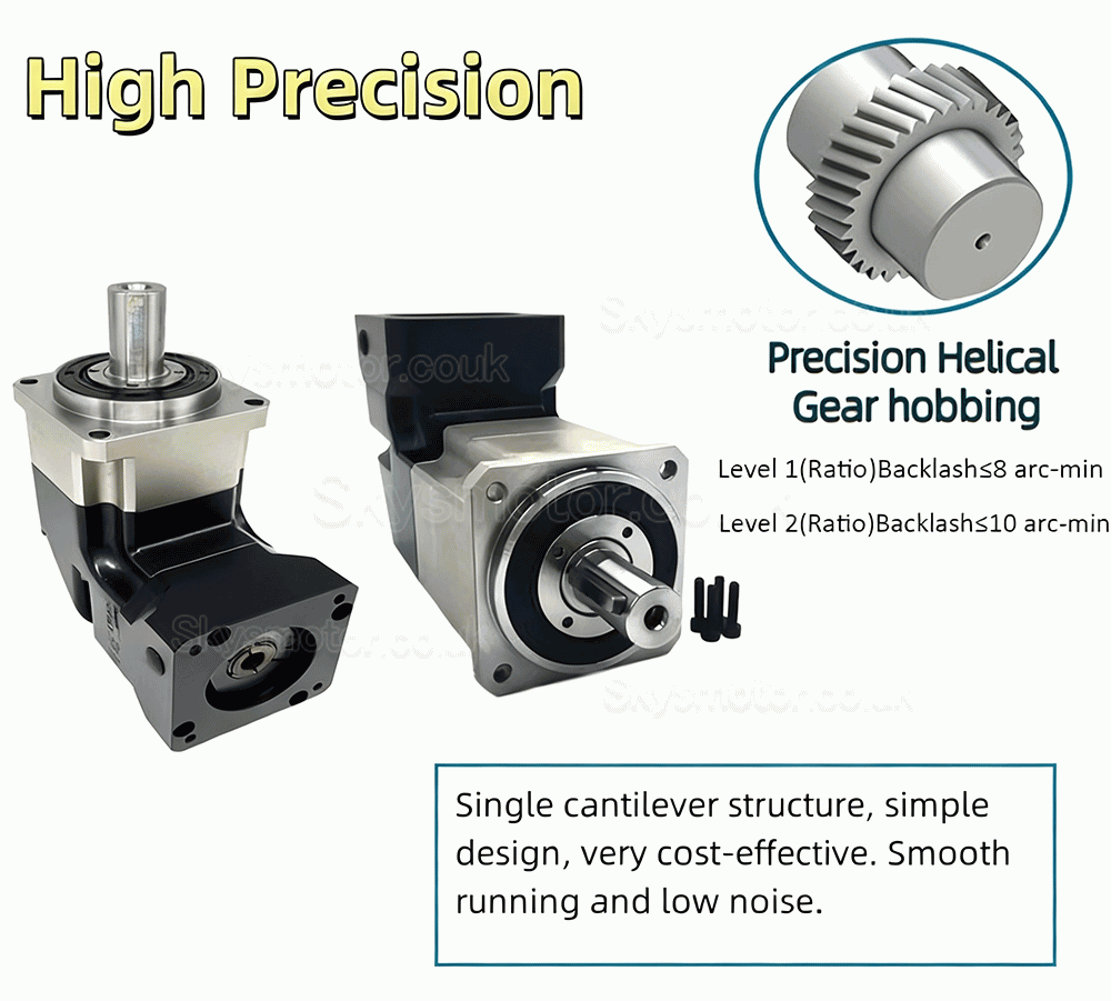 PLMG060 Series Nema 23 Right Angle Planetary Gearbox Ratio 3:1 - 100:1 for Nema 23 Stepper Motor / 60mm Servo Motor